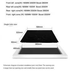 Livingandhome Black Electric Induction Hob Built In Hot Plates 4 Zones Cooker Touch Controls -Home Chef Shop 39665149 5