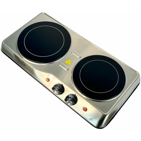 Oypla 2000W Ceramic Portable Infrared Electric Double Hot Plate Hob 2 Oypla 2000W Ceramic Portable Infrared Electric Double Hot Plate Hob - Image 2