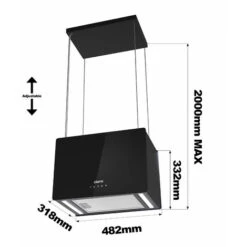CIARRA 48cm Island Hood 700m3/h With 4-speed Extraction Class A++ Ceiling Hood -CD4850B 9 CIARRA 48cm Island Hood 700m3/h With 4-speed Extraction Class A++ Ceiling Hood -CD4850B -Home Chef Shop 42185723 5