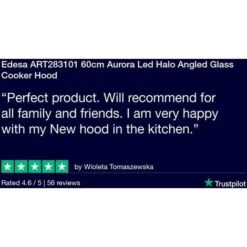 Edesa ART283101 60cm Aurora Led Halo Angled Glass Cooker Hood -Home Chef Shop 42504459 4