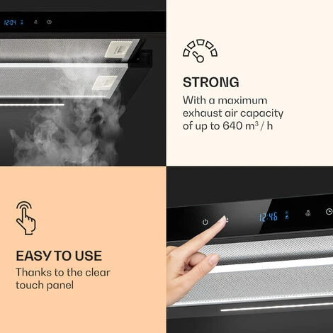 Klarstein Mariana Neo 60, Flat Screen Hood, 60cm, 640 M³ / H, Exhaust Air, LED 4 Klarstein Mariana Neo 60, Flat Screen Hood, 60cm, 640 M³ / H, Exhaust Air, LED - Image 4