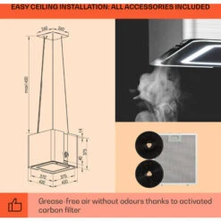 Klarstein Futurelight Smart Island Bonnet Recirculation 420m³/h LED Stainless Steel -Home Chef Shop 50828013 5