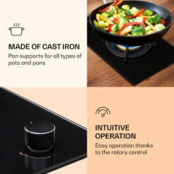 Klarstein Goldflame Gas Hob 1 Wok Burner Glass Ceramic -Home Chef Shop 51308740 3