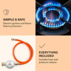 Klarstein Goldflame Gas Hob 1 Wok Burner Glass Ceramic -Home Chef Shop 51308740 5