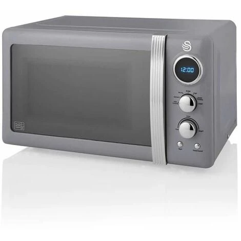 Swan Retro 800W LED Digital Microwave Grey 1 Swan Retro 800W LED Digital Microwave Grey