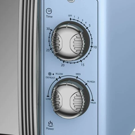 Swan Retro 25L 900W Manual Microwave Blue 4 Swan Retro 25L 900W Manual Microwave Blue - Image 4