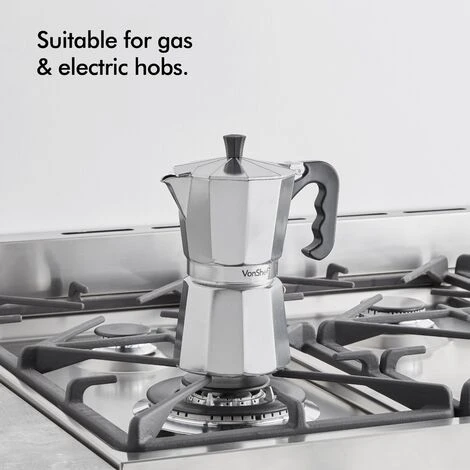 VonShef 6 Cup/300ml Italian Espresso Coffee Maker Moka Stove Top Macchinetta Includes A Replacement Gasket And Filter 3 VonShef 6 Cup/300ml Italian Espresso Coffee Maker Moka Stove Top Macchinetta Includes A Replacement Gasket And Filter - Image 3