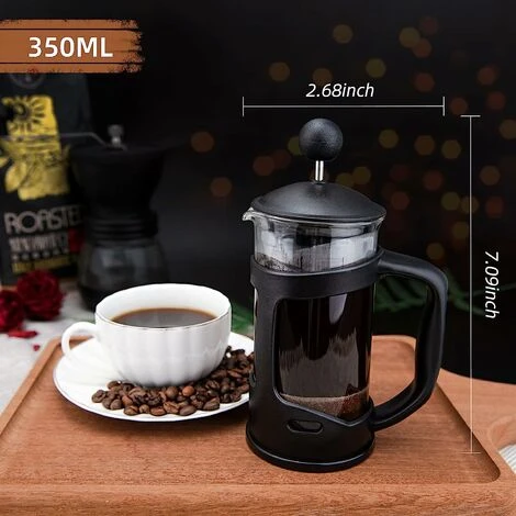 French Press Coffee Maker 2 Cups, Cafetiere Coffee Press, Perfect For Coffee Lover Gifts Morning Coffee, Maximum Flavor Coffee Brewer With Stainless Steel Filter, 12 Oz/350 ML 3 French Press Coffee Maker 2 Cups, Cafetiere Coffee Press, Perfect For Coffee Lover Gifts Morning Coffee, Maximum Flavor Coffee Brewer With Stainless Steel Filter, 12 Oz/350 ML - Image 3