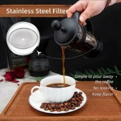 French Press Coffee Maker 2 Cups, Cafetiere Coffee Press, Perfect For Coffee Lover Gifts Morning Coffee, Maximum Flavor Coffee Brewer With Stainless Steel Filter, 12 Oz/350 ML 8 French Press Coffee Maker 2 Cups, Cafetiere Coffee Press, Perfect For Coffee Lover Gifts Morning Coffee, Maximum Flavor Coffee Brewer With Stainless Steel Filter, 12 Oz/350 ML -Home Chef Shop 60699474 4