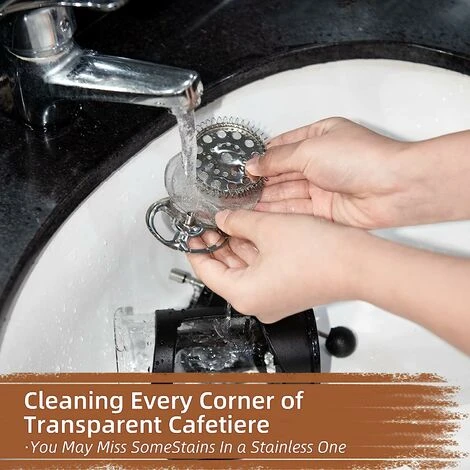 French Press Coffee Maker 2 Cups, Cafetiere Coffee Press, Perfect For Coffee Lover Gifts Morning Coffee, Maximum Flavor Coffee Brewer With Stainless Steel Filter, 12 Oz/350 ML 5 French Press Coffee Maker 2 Cups, Cafetiere Coffee Press, Perfect For Coffee Lover Gifts Morning Coffee, Maximum Flavor Coffee Brewer With Stainless Steel Filter, 12 Oz/350 ML - Image 5