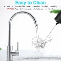 Handheld Milk Frother, Electric Milk Blender Froth Machine, Stirred Beverage Blender For Latte, Cappuccino, Hot Chocolate, Drinks, High Speed 14000 RPM (battery Not Included, With Stand) -Home Chef Shop 60699910 4