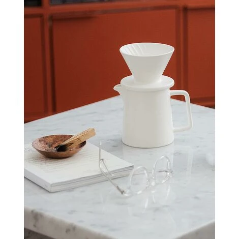 500ML Pour Coffee Maker Set, Premium Ceramic V60 Dripper And Decanter, 1-2 Cup Home Filter Coffee Maker (White) 4 500ML Pour Coffee Maker Set, Premium Ceramic V60 Dripper And Decanter, 1-2 Cup Home Filter Coffee Maker (White) - Image 4