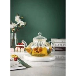 Glass Teapot With Infuser Pumpkin Design(600ml Pumpkin Teapot) -Home Chef Shop 60700270 2