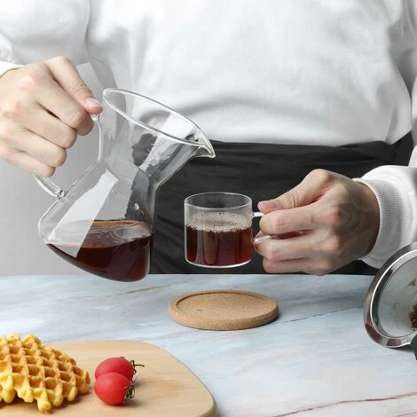 Pour Over Coffee Maker With Stainless Steel Filter, Borosilicate Glass Carafe Manual Coffee Dripper Brewer With Handle, No Paper Filters Needed Hand Drip Coffee Maker (400ml) 2 Pour Over Coffee Maker With Stainless Steel Filter, Borosilicate Glass Carafe Manual Coffee Dripper Brewer With Handle, No Paper Filters Needed Hand Drip Coffee Maker (400ml) - Image 2