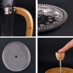 French Press Coffee Maker, Cafetiere Coffee Plunger 350ml 12oz 1-2 Cup, Small Tea Press Borosilicate Glass With Bamboo Handle -Home Chef Shop 60700376 3