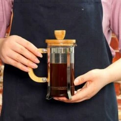 French Press Coffee Maker, Cafetiere Coffee Plunger 350ml 12oz 1-2 Cup, Small Tea Press Borosilicate Glass With Bamboo Handle -Home Chef Shop 60700376 5