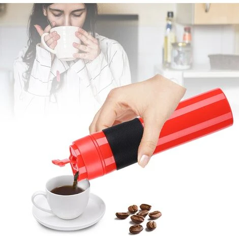 350ml Portable Tea And Coffee Maker Bottle Coffee Press Bottle Travel French Press Coffee Maker For Commuter Camping Outdoors And Office(Red) 2 350ml Portable Tea And Coffee Maker Bottle Coffee Press Bottle Travel French Press Coffee Maker For Commuter Camping Outdoors And Office(Red) - Image 2