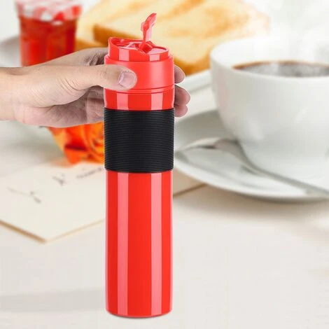 350ml Portable Tea And Coffee Maker Bottle Coffee Press Bottle Travel French Press Coffee Maker For Commuter Camping Outdoors And Office(Red) 3 350ml Portable Tea And Coffee Maker Bottle Coffee Press Bottle Travel French Press Coffee Maker For Commuter Camping Outdoors And Office(Red) - Image 3