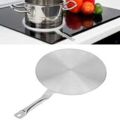 Heat Diffuser Stainless Steel Induction Diffuser Plate, Stainless Steel Heat Diffuser Converter Disk Distributing Diffuser Induction Plate For Gas/Electric Household Supply/Cooker Induction(20cm) -Home Chef Shop 61044291 4