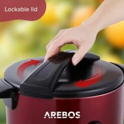 AREBOS Mulled Wine Cooker 1650 W Hot Drink Dispenser 20 L With Drip Tray, Outlet Tap, Thermostat And Overheating Protection Temperature Setting From 30 - 110 °C Red -Home Chef Shop 63743229 5