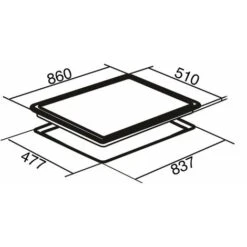 SIA BGH90BL 90cm Black 5 Burner Gas On Glass Hob Cast Iron Supports LPG Kit -Home Chef Shop 65334511 4