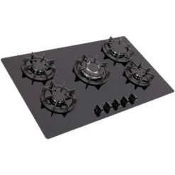 SIA BGH90BL 90cm Black 5 Burner Gas On Glass Hob Cast Iron Supports LPG Kit -Home Chef Shop 65334511 5