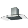 SIA CGH80SS 80cm Stainless Steel Curved Glass Cooker Hood Extractor Fan