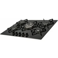 SIA GHG713BL 70cm Black 5 Burner Gas On Glass Hob With Enamel Pan Stands & FFD -Home Chef Shop 65334544 5