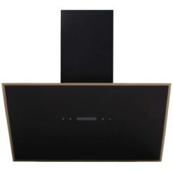 60cm Black / Gold Cooker Hood Kitchen Extractor Fan, Angled Design - SIA AHC60BL