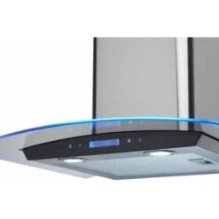 SIA 60cm Stainless Steel Touch Control LED Edge Lit Curved Glass Cooker Hood Fan -Home Chef Shop 65334653 3