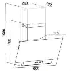SIA EAG61WH 60cm White Angled Chimney Cooker Hood Kitchen Extractor Fan -Home Chef Shop 65334659 4