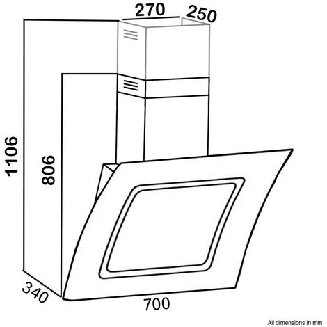 SIA AT71BL 70cm Touch Control Black Angled Glass Cooker Hood Extractor Fan 4 SIA AT71BL 70cm Touch Control Black Angled Glass Cooker Hood Extractor Fan - Image 4