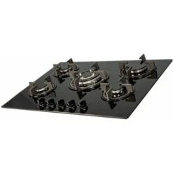 SIA GHG703BL 70cm Black 5 Burner Gas On Glass Hob With Cast Iron Pan Stands -Home Chef Shop 65334720 5