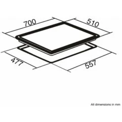 SIA R8 70cm Black 5 Burner Gas On Glass Hob With Cast Iron Pan Stands -Home Chef Shop 65334755 4