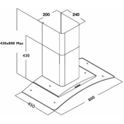 SIA CGH80BL 80cm Curved Glass Chimney Cooker Hood Extractor Fan In Black -Home Chef Shop 65334765 4