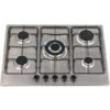 SIA SSG702SS 70cm 5 Burner Gas Hob In Stainless Steel With Enamel Pan Stands