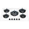 SIA GHG703WH 70cm White 5 Burner Gas On Glass Hob With Cast Iron Pan Stands