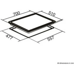 SIA GHG703WH 70cm White 5 Burner Gas On Glass Hob With Cast Iron Pan Stands -Home Chef Shop 65334842 4