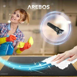 AREBOS Induction Hob 3000W 2 Hobs 30 Cm Autarkic With Sensor Touch Timer Child Safety Overheating Protection Auto Switch-off -Home Chef Shop 66647182 4