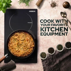 AREBOS Induction Hob 3000W 2 Hobs 30 Cm Autarkic With Sensor Touch Timer Child Safety Overheating Protection Auto Switch-off -Home Chef Shop 66647182 5