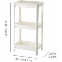 3 Tier Slim Organizer Storage Cart Laundry Trolley Bathroom Shelves Organizer, For Bathroom Laundry Room Pantry Kitchen Narrow Places