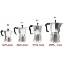 Moka Pot Machine Express Italian Coffee Maker Espresso Stainless Steel Kettle(450ML 9cups) -Home Chef Shop 68091257 3