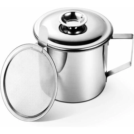 Bacon Grease Container With Stainless Steel Grease Strainer Perfect As Pan Grease Holder, Cooking Oil Keeper And Storage1.2L 1 Bacon Grease Container With Stainless Steel Grease Strainer Perfect As Pan Grease Holder, Cooking Oil Keeper And Storage1.2L