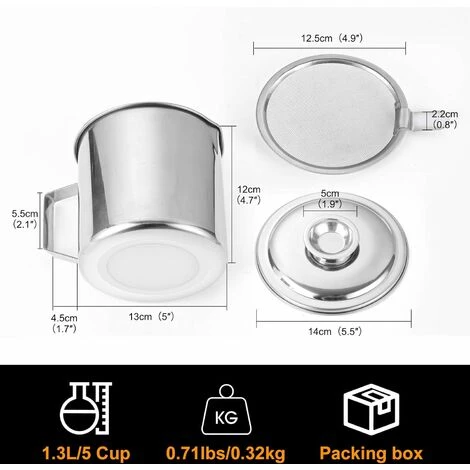 Bacon Grease Container With Stainless Steel Grease Strainer Perfect As Pan Grease Holder, Cooking Oil Keeper And Storage1.2L 3 Bacon Grease Container With Stainless Steel Grease Strainer Perfect As Pan Grease Holder, Cooking Oil Keeper And Storage1.2L - Image 3