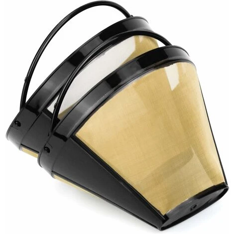 2 Pcs Reusable Coffee Filter Permanent Filter With Stainless Steel Mesh Filter Size 4 For 8-12 Cups Of Coffee Plastic Black 3 2 Pcs Reusable Coffee Filter Permanent Filter With Stainless Steel Mesh Filter Size 4 For 8-12 Cups Of Coffee Plastic Black - Image 3