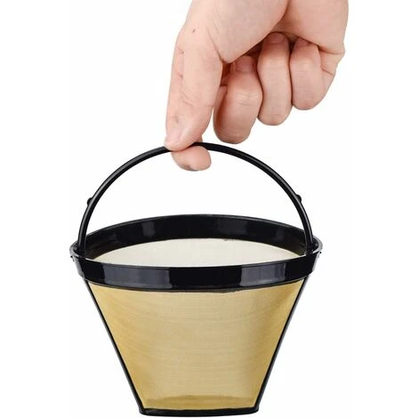 2 Pcs Reusable Coffee Filter Permanent Filter With Stainless Steel Mesh Filter Size 4 For 8-12 Cups Of Coffee Plastic Black 4 2 Pcs Reusable Coffee Filter Permanent Filter With Stainless Steel Mesh Filter Size 4 For 8-12 Cups Of Coffee Plastic Black - Image 4