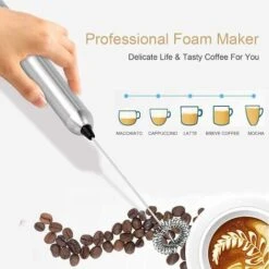 Electric Milk Frother Rod, Stainless Steel Handheld Milk Frother, Battery Operated Electric Motor Frother, Coffee/Latte/Cappuccino/Cream/Macchiato Milk Frother -Home Chef Shop 68107143 5