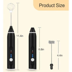 Electric Milk Frother, USB Rechargeable Milk Frother 2 In 1 Hand-held Battery-operated Milk Frother For Coffee, Latte, Cappuccino, Beating Eggs -Home Chef Shop 68107200 4