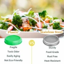 4 Stainless Steel Home Germination Jar Lids For Large Mouth Mason Jars -Home Chef Shop 68107579 5