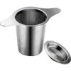 Extra Fine 18/8 Stainless Steel Tea Infuser Mesh Strainer With Large Capacity & Perfect Size Double Handles For Hanging On Teapots, Mugs, Cups To Steep Loose Leaf Tea And Coffee